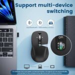 CITLLA Wireless Bluetooth Mouse (USB + BT1 + BT2), Full Size, 4-Way Scrolling - Image 5