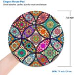 BOSOBO Cute Mouse Pad, Round Mandala Mouse Mat with Design - Image 6