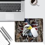American Flag Eagle rip Oak camo Square Mouse pad, Texture, Waterproof - Image 5