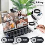 1080P HD Webcam with Microphone, Privacy Cover, Wide-Angle Lens - Image 5