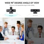 AUSDOM AF640 1080P Webcam with Microphone, 90°FOV USB PC Camera Webcam with - Image 5
