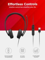 Lenovo USB-A Wired Stereo Headset for PC/Laptop, AI Noise Canceling via APP - Image 5
