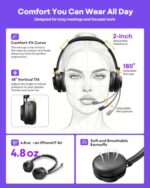 Wireless Headset with Mic for Work With Charging Stand & USB Dongle - Image 5