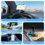 Car Phone Holder Mount Dashboard Rearview Mirror Sun Visor 360 Degree Rotation - Image 5
