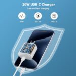 [4 Pack] USB-C Wall Charger, 20W USB-C Power Adapter Replacement for Phone - Image 6