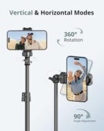 SENSYNE 62" Phone Tripod for iPhone, Extendable Selfie Stick Tripod Stand with - Image 5