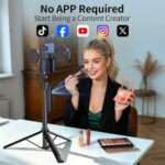 yAyusi 70.9" Auto Face Tracking Selfie Stick Tripod for iPhone with Light - Image 5