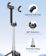 Fuloview 67” Selfie Stick Tripod for iPhone, Lightweight Travel Phone Tripod - Image 5
