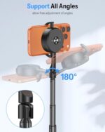 OMOTON 68" Magnetic Phone Tripod with Remote, Selfie Stick for iPhone Black - Image 5