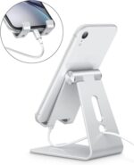 OMOTON Adjustable Cell Phone Stand, Aluminum Desktop Cellphone Stand with - Image 5