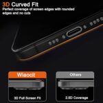 Wiaocit 3 Pack Tempered Glass Screen Protector for iPhone 16 with 3 Pack Camera - Image 5