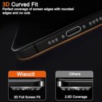Wiaocit 3 Pack Tempered Glass Privacy Screen Protector for iPhone 16 Pro with 3 - Image 5