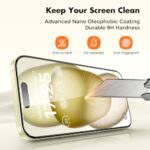 UNBREAKcable 2-Pack Screen Protector for iPhone 15/16 Tempered Glass - Image 5