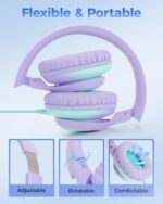 USB C & 3.5mm 2 in 1 Wired Headphones, Stereo Over Ear Headphones with HD Mic - Image 5