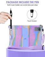 DETUOSI 10.1 inch Multi-Angle Soft Silicone Tablet Case, Rose Red & Purple - Image 5