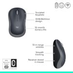 Logitech M185 Compact Ambidextrous 2.4 GHz Wireless Mouse - Swift Grey - Image 5
