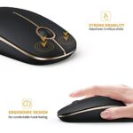 VssoPlor Wireless Mouse, 2.4G Slim Computer Laptop Mouse, Black and Gold - Image 6