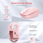 TECKNET Compact Ambidextrous Wireless Mouse for Laptop Pink - Image 6