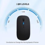 WREANU Wireless Bluetooth Mouse Rechargeable Laptop Mice with LED Lights Silent - Image 6