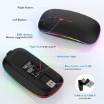 Bluetooth LED Wireless Mouse for MacBook Air iPad Pro Mac Laptop PC - Slim RGB - Image 6