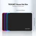 TECKNET Mouse Pad with Durable Anti-fray Stitching, Black Small Mousepad - Image 6