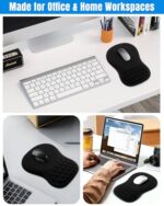 Ergonomic Mouse Pad with Sloped Memory Foam Wrist Rest (Black) - Image 5