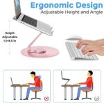 Swivel Laptop Stand for Desk, Adjustable Height Aluminum Computer Stand with 360 - Image 6