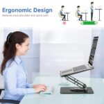 Laptop Stand for Desk Adjustable Computer Stand with 360 Rotating Base Ergonomic - Image 6