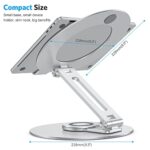 OMOTON Adjustable Laptop Stand for Desk 360° Rotating Base up to 17" Silver - Image 6