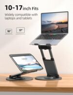 Nulaxy Telescopic 360 Rotating Laptop Stand for Desk Adjustable Height Swivel - Image 5