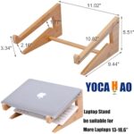 Wooden Laptop Stand Vertical Laptop for 13-18.6in Bamboo Stand for Desk - Image 6