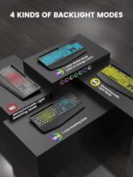 SABLUTE Large Print Wired Keyboard, Ergo Wrist Rest, 7 Colors Backlight - Image 4