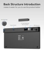 TECKNET 2.4G Wireless Keyboard - Mini Compact Keyboard with Media Hotkeys - Image 6