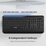 TECKNET 2.4GHz Wireless Ergonomic Keyboard with Full Size Wrist Rest - Image 6