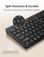 TECKNET Bluetooth Keyboard Rechargeable, 2.4G Wireless Keyboard Full Size - Image 5
