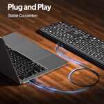Hamile Large Print Light Up Keyboard, USB Silent Wired Keyboard - Image 6