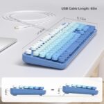MOWUX Computer Keyboard Wired, Plug and Play USB Retro Round Typewriter Keyboard - Image 6