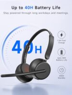 AOC Wireless Headset with Mic for Work, Bluetooth 5.4 Headphones with AI - Image 6