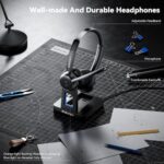 Wireless Headset with Mic for Work, Wireless Headphones with Mic(Noise - Image 6