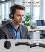 Wireless Headset with Mic for Work, Bluetooth Headset with Noise Cancelling - Image 6