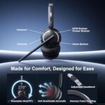 Wireless Headset with Mic for Work, USB A/C Dongle - Image 6