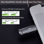 SSK 1TB USB Drive,External SSD Fast 550MB/s 2-in-1 Dual-Drive Type C+ A USB3.2 - Image 6