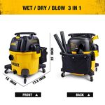 DEWALT 9 Gallon Wet/Dry VAC, Heavy-Duty Shop Vacuum with Attachments, 5 Peak HP - Image 6