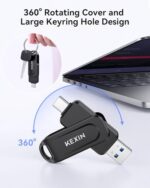 KEXIN 128GB USB C Flash Drive Dual Thumb Drive 100MB/s Swivel USB-A & Type-C USB - Image 6