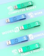MOSDART 64GB Swivel USB 2.0 Flash Drive, Pack of 2,Green and Blue - Image 6