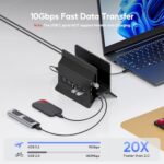 USB C Laptop Docking Station Dual Monitor, 11 in 1 Vertical Dock with 2 HDMI 4K - Image 6