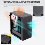 Vetroo Black AL800 Mid Tower ATX PC Computer Case - Door Opening Design - Image 6
