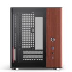 JONSBO TK-0 Black ITX Mini Tower PC Case, Hyperboloid Glass Desktop Design - Image 6