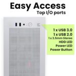 Zalman CUBIX Compact Mini Tower mATX Micro-ATX PC Case, White - Image 6