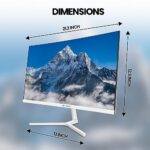 CRUA 24" FHD 100Hz Curved Monitor, 120% sRGB, HDMI/VGA, Frameless, White - Image 6